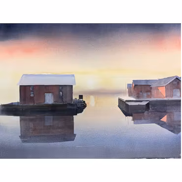 Tystnad, akvarell av Kalle Nilsson, 93x73 cm