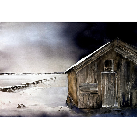 Valsäng, akvarell av Kalle Nilsson, 123x93 cm