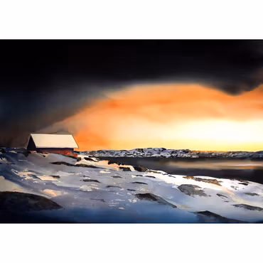 Vinterljuset, akvarell av Kalle Nilsson, 165x115 cm