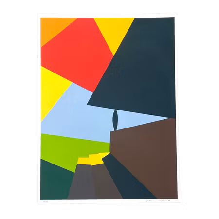 Composition, Färgserigrafi av Franco Costa, 50x70 cm
