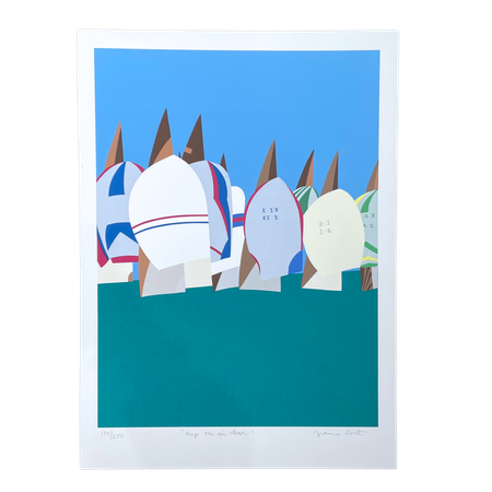 Keep our air clear, färglitografi av Franco Costa, 68x93 cm