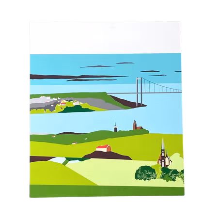 Magnificent Göteborg, färglitografi (triptyk) av Franco Costa, ca 180x50 cm