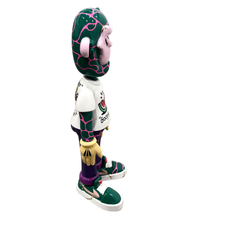 "Ralph Florange, Joker meets watermelon" Unik skulptur i Florange-serien av Viktor Jusi Palm. Höjd 30 cm.