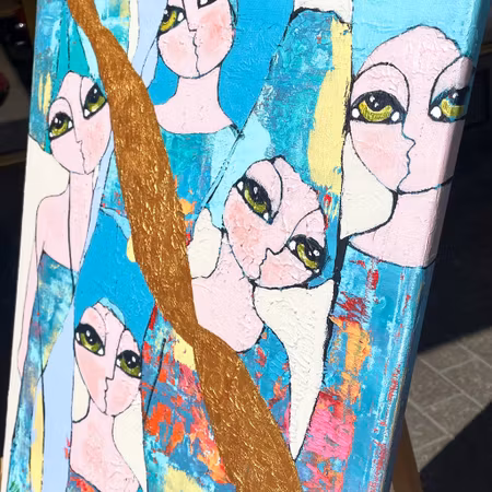 Alltid så mycket mer - Akryl på duk av Hanna Ekegren, 46x55 cm