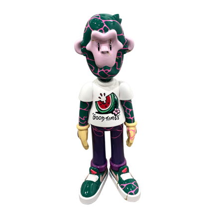 "Ralph Florange, Joker meets watermelon" Unik skulptur i Florange-serien av Viktor Jusi Palm. Höjd 30 cm.