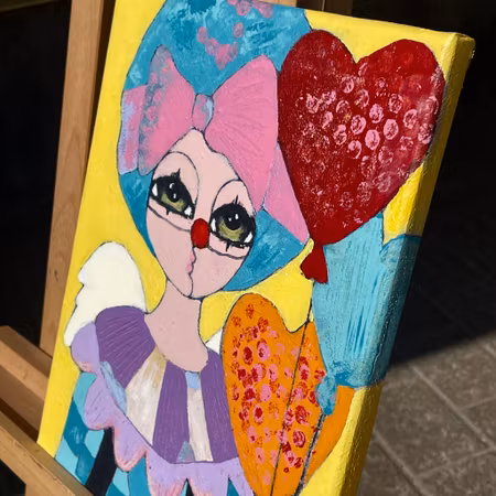 Lilla kärkan - Akryl på duk av Hanna Ekegren, 25x30 cm