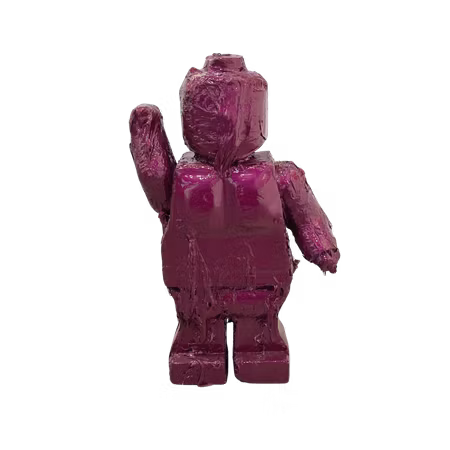 Melted Lego purple, Unik skulptur av Adam Ström, Höjd 41 cm