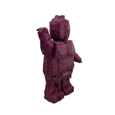 Melted Lego purple, Unik skulptur av Adam Ström, Höjd 41 cm