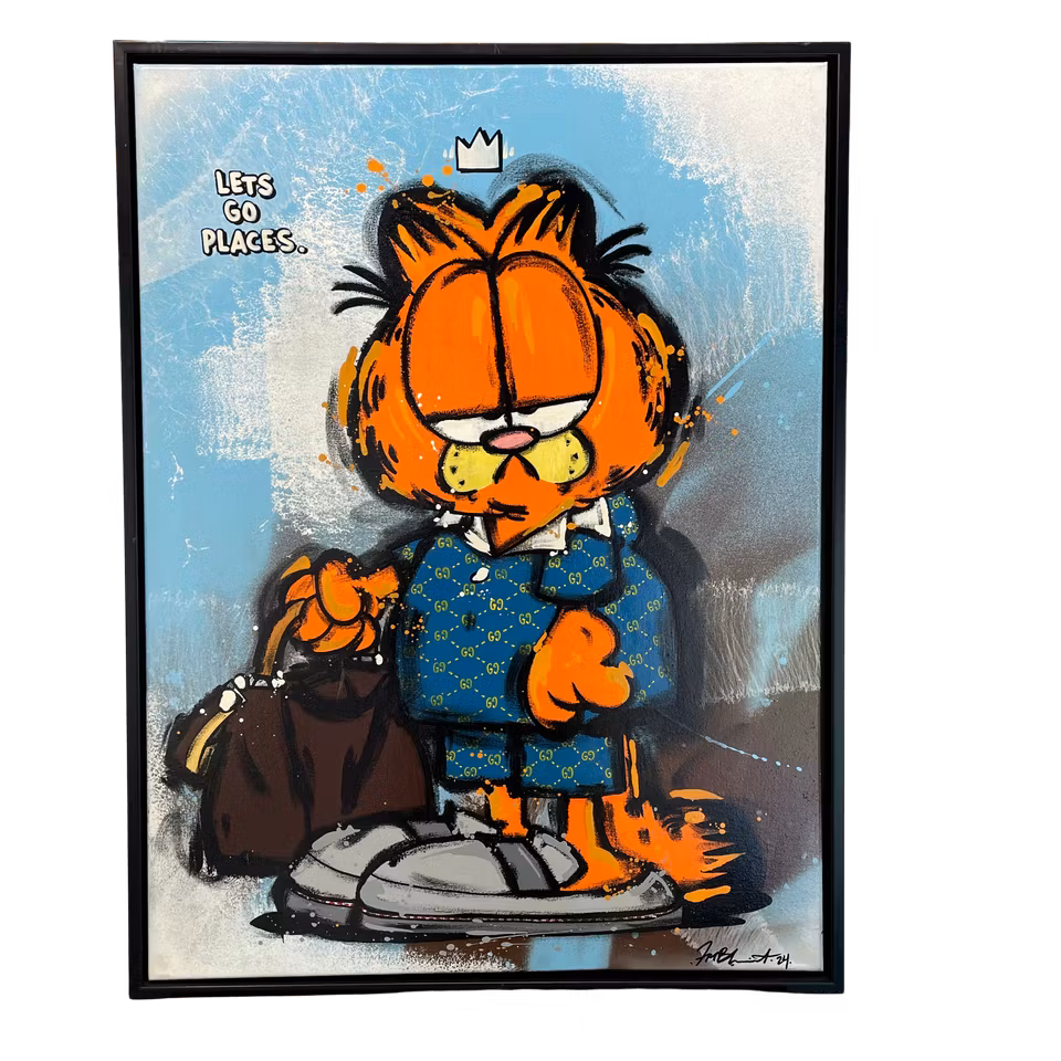 Let’s go places, Blandteknik på duk av Mike Blomqvist, 83x63 cm