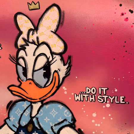 Do it with style, Blandteknik på duk av Mike Blomqvist, 83x63 cm