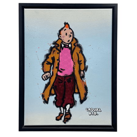 Casual kid (Pink), Blandteknik på duk av Mike Blomqvist, 33x43 cm