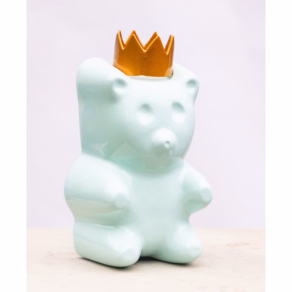 Candy King Mint, Skulptur, gjuten, handmålad av Adam Ström. 18 x 12 cm. Del av serien Candy King