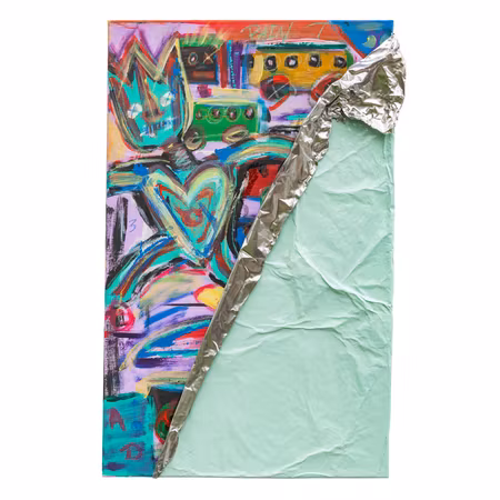 Where are you from?, Mixed media av Adam Ström. 80 x 52 cm. Tavla, del av serien Wrapped