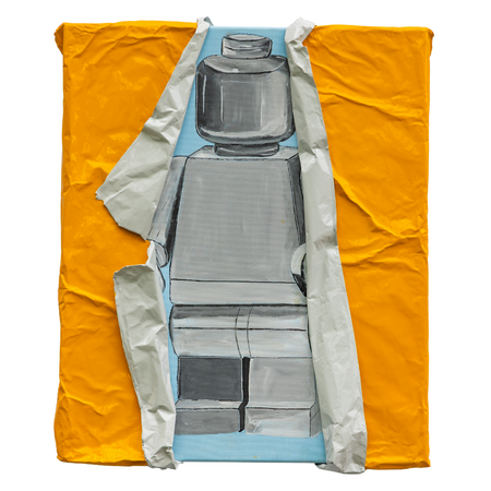 Reflection, Mixed media av Adam Ström. 56 x 47 cm. Tavla, del av serien Wrapped