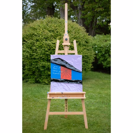 Spidy, Mixed media av Adam Ström. 56 x 47 cm. Tavla, del av serien Wrapped