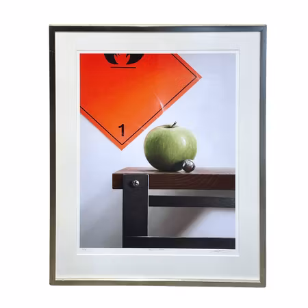 Warning, Handkolorerat litografi av Jonas Brodin, 50x70 cm