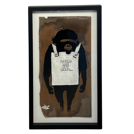 Spread Love Not Likes, Blandteknik på kartong av Mike Blomqvist, 51x88 cm