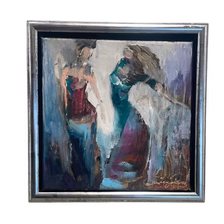 Utan titel, Akryl på duk av Anna-Lena Johansson, 24x24 cm