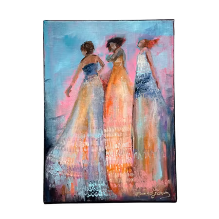 Utan titel, Akryl på duk av Anna-Lena Johansson, 27x37 cm