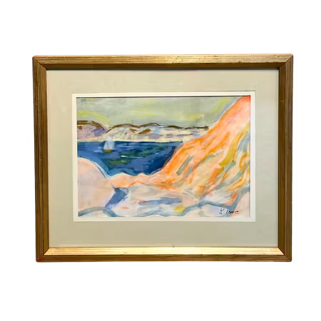 Sommarvik, Akvarell på papper av Knut Irwe, 53x43,5 cm