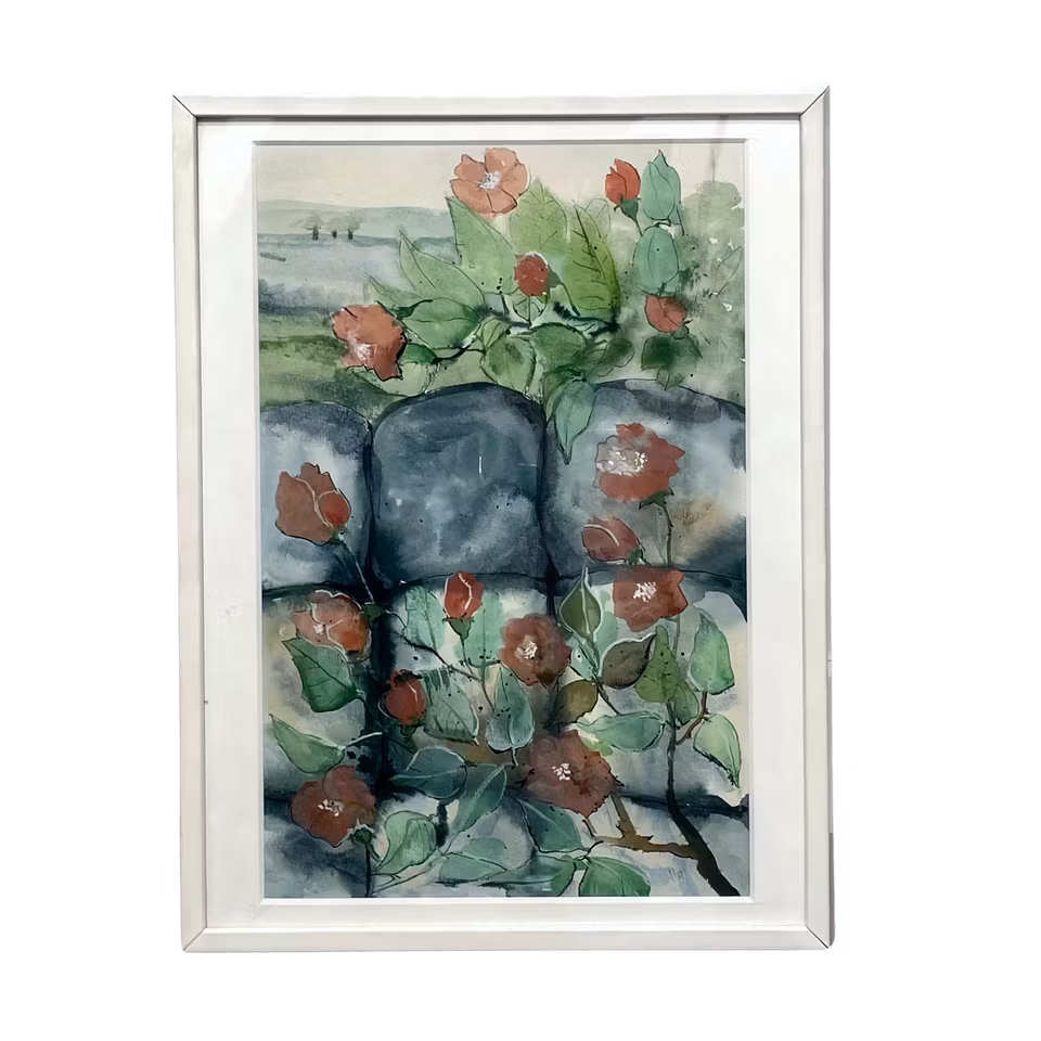 Ingen titel, Akvarell på siden av Inger Jonsson, 32x42 cm