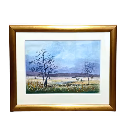 Ingen titel, Olja på duk av Arnold Lindblom, 53x44 cm