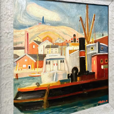 Ingen titel, Olja på duk av Sven Moéll, 44x44 cm