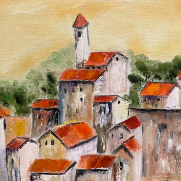 Lasse Kronér – Our house, olja på duk