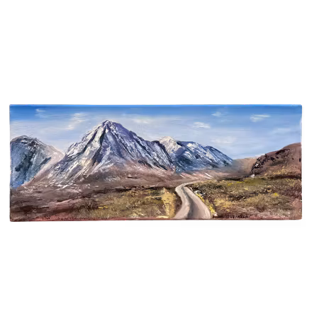 Go Tell It on the Mountain, Olja på duk av Lasse Kronér, 50x20 cm
