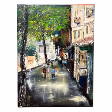 La mer, Olja på duk av Lasse Kronér, 45x60 cm