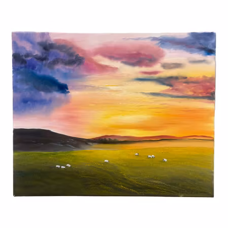 Bä Bä, Olja på duk av Lasse Kronér, 60x50 cm