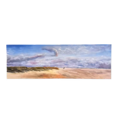 Vi røde, Vi hvide, Olja på duk av Lasse Kronér, 90x30 cm