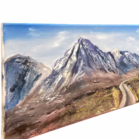 Go Tell It on the Mountain, Olja på duk av Lasse Kronér, 50x20 cm