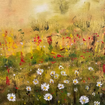 Lasse Kronér – Daisie, olja på duk, 40 × 40 cm