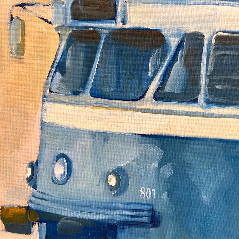 "801 Studie", Olja på linneduk av Elin Östberg, 30x40 cm