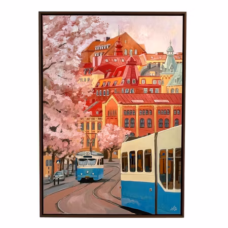 "Platåer", Olja på linneduk av Elin Östberg, 73x102 cm