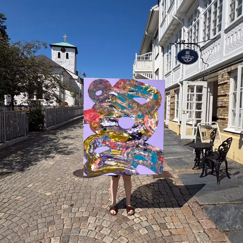 "Double Helix", Akryl på duk av Hanna Ekegren, 100x120 cm