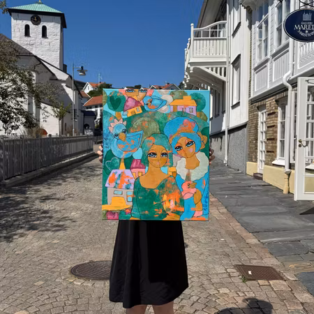 "Ett inre landskap", Akryl på duk av Hanna Ekegren, 50x61 cm