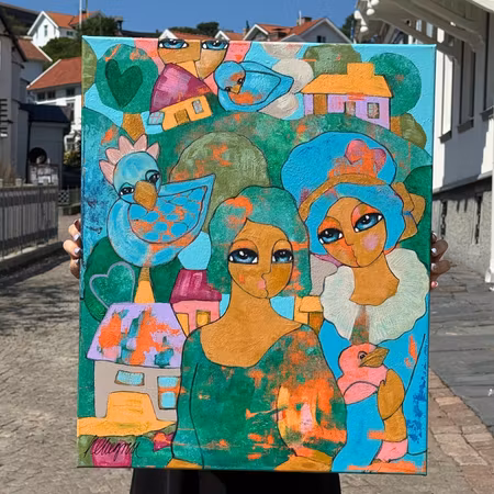 "Ett inre landskap", Akryl på duk av Hanna Ekegren, 50x61 cm