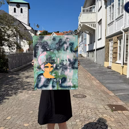 "Faith Hope Love", Akryl på duk av Hanna Ekegren, 50x61 cm