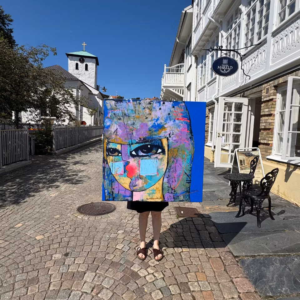 "In love with Klein", Akryl på duk av Hanna Ekegren, 100x100 cm