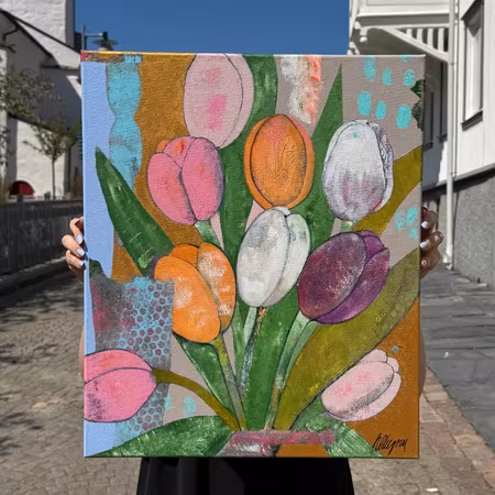 "Längtan", Akryl på duk av Hanna Ekegren, 46x56 cm