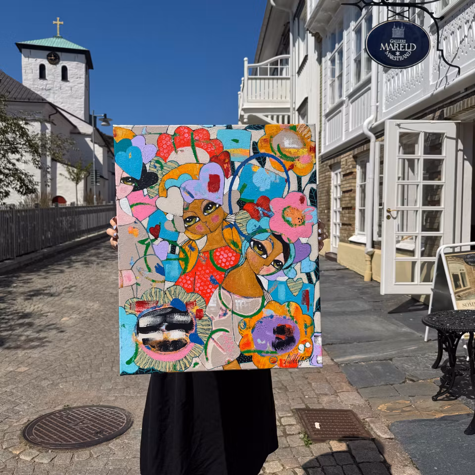 "You are not alone", Akryl på duk av Hanna Ekegren, 50x61 cm