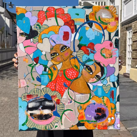 "You are not alone", Akryl på duk av Hanna Ekegren, 50x61 cm