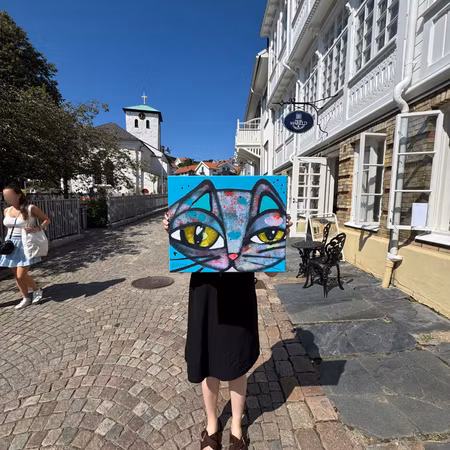 "Love me or loose me forever", Akryl på duk av Hanna Ekegren, 46x38 cm