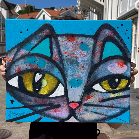 "Love me or loose me forever", Akryl på duk av Hanna Ekegren, 46x38 cm