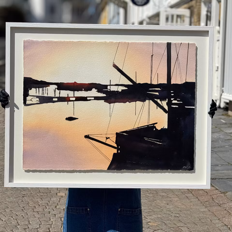 'Bovallstrand', Akvarell av Kalle Nilsson, 93x73 cm