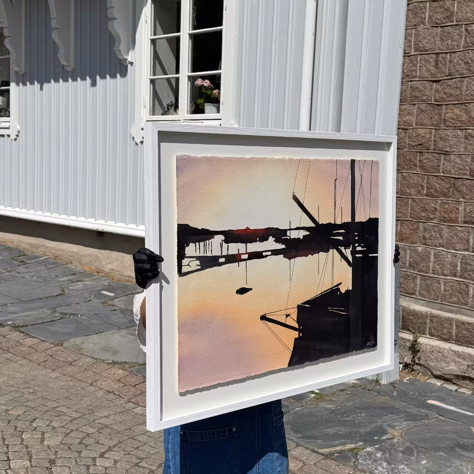 'Bovallstrand', Akvarell av Kalle Nilsson, 93x73 cm