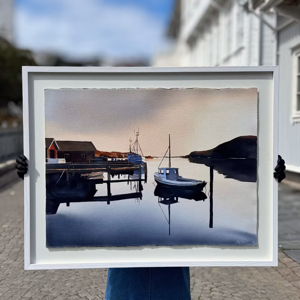 'Edsvik', Akvarell av Kalle Nilsson, 93x73 cm