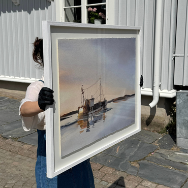 'Tidig morgon', Akvarell av Kalle Nilsson, 93x73 cm